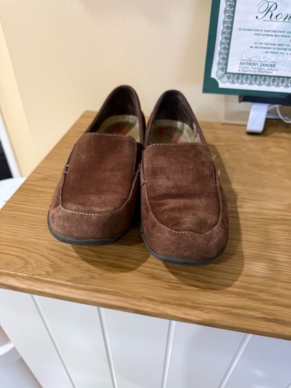DKNYC Brown Suede Slip-On Loafers